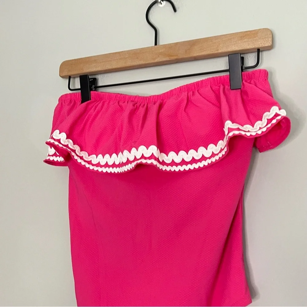 J. Crew Ruffle Bandeau One Piece with Rickrack size 4